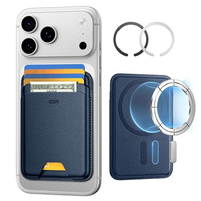 ESR for MagSafe Wallet, 5 Card Holder for Phone Case, RFID Blocking | MagSafe Sticker Included, Slim Magnetic Wallet for iPhone 17 Pro Max 17e 16 15 14 13 12 Series, Selected Samsung Galaxy, Blue - color: Dark Blue