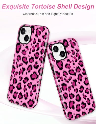 Jusy Magnetic Cheetah Phone Case for iPhone 16 Pro Max,Purple Leopard | Compatible with MagSafe,Cute Aesthetic Tortoise Shell Design,TPU and PC Protective Shockproof Cover - color: Purple Leopard