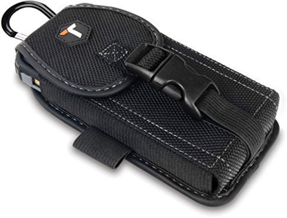 ToughTested Heavy Duty Phone Holster, Belt Clip & Carabiner Tactical Pouch | Rugged smartphone case with 6-point protection and secure hook-and-loop closure for worksites and travel