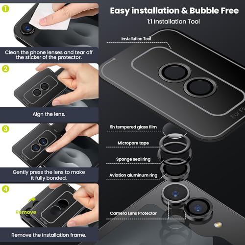 WSKEN for Z Flip 7 Camera Lens Protector Case Cover - Anti Reflective - color: Black