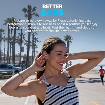 JLab, Flex, Open Ear Earbuds, Clip On True Wireless Bluetooth Earbuds, Cloud White - color: Cloud White