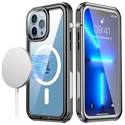 AICase Waterproof Case for iPhone 13 Pro max(6.7") with MagSafe Support Snowproof,Dustproof and Shockproof, IP68 Certified Full Body Protection Fully Sealed Underwater Cover for iPhone 13 Pro max - color: Waterproof magsafe