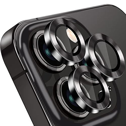 Compatible with iPhone 12 Pro Max Camera Lens Protector, Anti-Scratch 9H Tempered Glass Metal Camera Screen Protector Shockproof Cover for iPhone 12 Max 6.7 inch-3 Pcs Graphite - color: Graphite