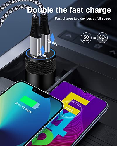 iPhone 17e Car Charger USB C Fast Charge 60w Cigarette Lighter Charger Plug