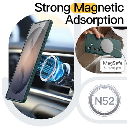 JETech Slim Magnetic Case for Samsung Galaxy S26, Anti-Slip, Midnight Green | Compatible with MagSafe, Full Camera Lens Protection, Soft TPU Cover, Shockproof - color: Midnight Green, size: Galaxy S26