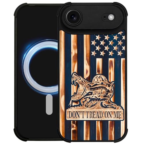 case for iPhone 17 Air,Compatible with Magsafe,All-Round Protection Shockproof Anti-Scratches TPU Case Cover-Dont Tread On Me Wood Grain American Flag - color: Dont tread on me Wood grain American flag, size: IPhone 17 Air