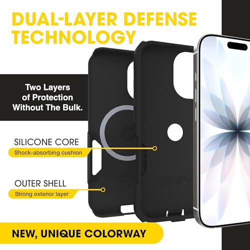 OtterBox iPhone 17 – Commuter Series Slim MagSafe Case - Black | 3X MIL Drop Protection - Dual-Layer - Pocket-Friendly - Camera Control - Raised Edges - Port Covers - Non-Retail Packaging - color: Black