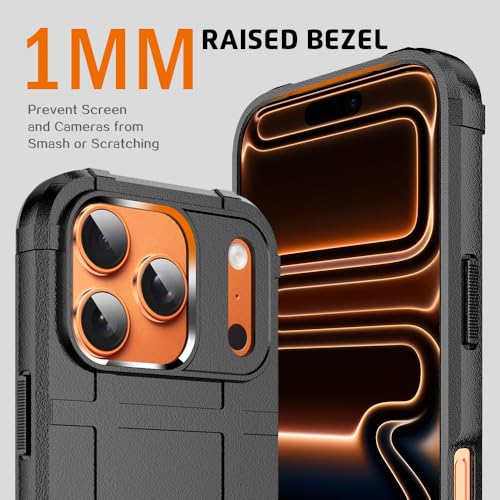 Rugged Shield Compatible with MagSafe Case for iPhone 17 Pro (6.3"), 8ft Military Drop Proof, Wear Resistant Tactical Cover, Dark Black - color: Dark Black-M, size: iPhone 17 Pro