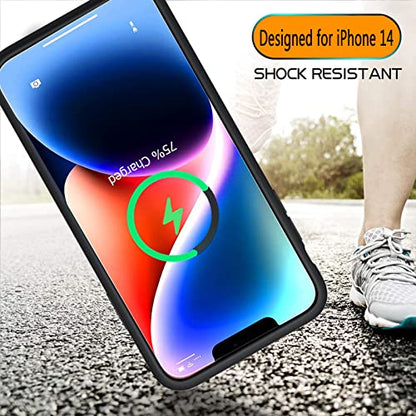 Battery Case for iPhone 14, Full Encircle 10000mAh High Capacity Rechargeable Smart Portable Charger Case Extended Battery Pack for iPhone 14 (6.1 inch) Wireless Charging Case Support Carplay-Black - size: iPhone 14 (6.1 inch)