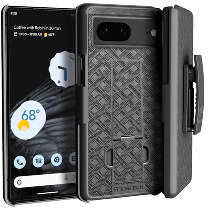 Designed for Google Pixel 7 Case with Belt Clip Holster | Rugged Holster & Protective Phone Case Combo with Anti-Slip Texture - Black - size: Pixel 7