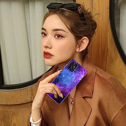 GUAGUA Compatible with Motorola Moto G Power 5G Case 2023 6.5 Inch Glow in The Dark, Noctilucent Luminous Space Nebula Slim Fit Cover Protective Anti Scratch Cases for Moto G Power 2023, Blue Nebula