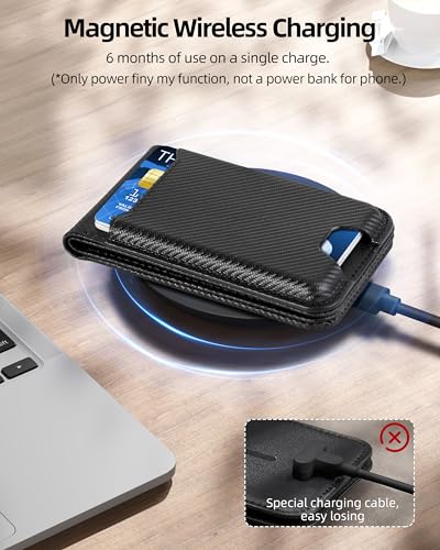 ExtreLife for Magsafe Wallet, Works with Apple Find My, 6 Cards Holder - color: Black Carbon Fiber