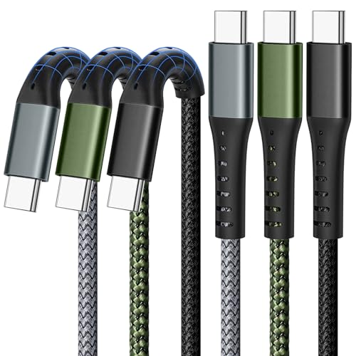 DFLASHS USB-C to USB-C 60W 3FT 3-Pack, Nylon Braided Fast Charging Cable - size: 3FT