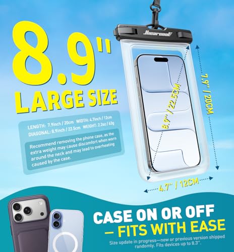 Hiearcool Waterproof Phone Pouch, Waterproof Phone Case, 2-Pack Clear | Durable multilayer IPX8 protection; touchscreen access and fit up to 8.9 inches; cruise essentials 2026 for beach and pool - color: 2 Clear