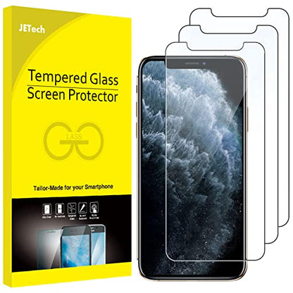 JETech Screen Protector for iPhone 11 Pro/Xs/X, 3-Pack | HD Clear, Face ID Compatible, Anti-Scratch Glass - size: iPhone 11 Pro/Xs/X