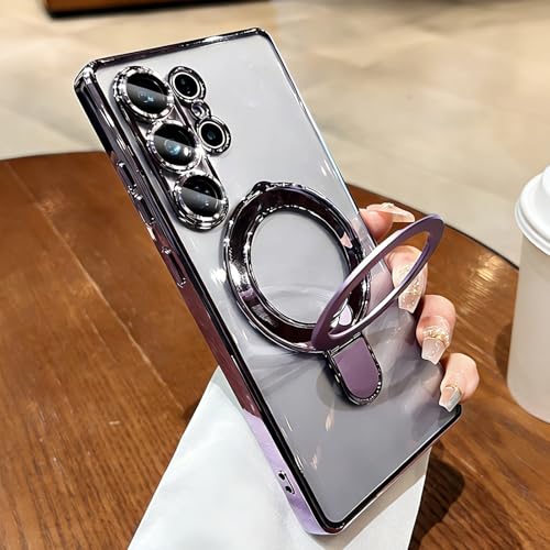 LXK Magnetic for Samsung Galaxy S26 Ultra Case with Stand, Compatible with MagSafe, with Camera Protector, Clear Luxury Military-Grade Drop Protection iPhone Case for Galaxy S26 Ultra 6.9" Purple - color: Purple