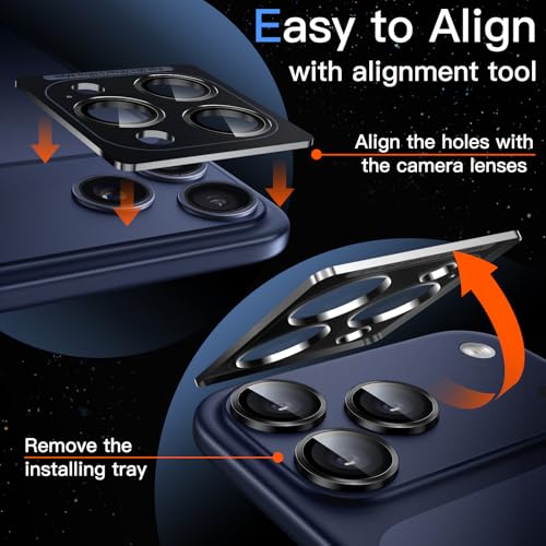 JETech Camera Lens Protector for iPhone 17 Pro/17 Pro Max, Black, 1 Set - color: Black
