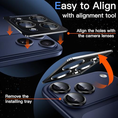 JETech Camera Lens Protector for iPhone 17 Pro/17 Pro Max, Black, 1 Set - color: Black