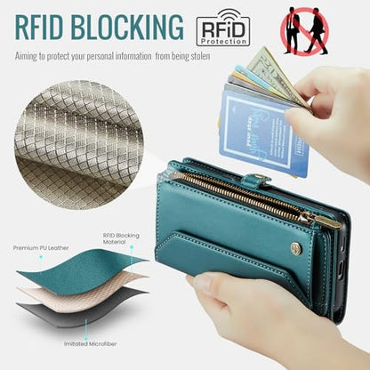 for Google Pixel 10a 6.3" Case, Women Men Multi-Function Wallet Case with Stand RFID Blocking Includes Shoulder Strap Wrist Strap Google Pixel 10a (Green) - color: Green