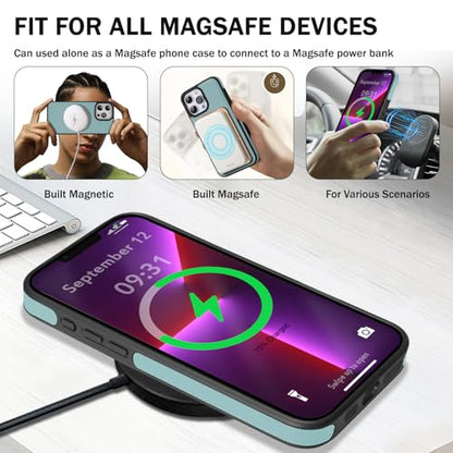 for iPhone 13 pro Wallet Case, 2-in-1 Detachable Phone Case, Card Holder RFID Blocking, Fashionable Faux Leather Card Slot & Folding Design (Blue 6.1'') - color: Blue, size: iPhone 13pro