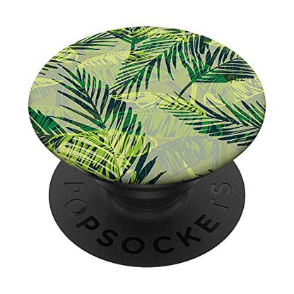 Palm Leaves Pop Mount Socket Banana Tree Pattern PopSockets Grip and Stand for Phones and Tablets