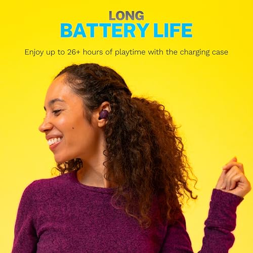 JLab Go Air Pop+ True Wireless Earbuds, in Ear Headphones, Bluetooth Earphones, 35H Playtime Ear Buds, Bluetooth Earbuds with Microphone, USB-C Charging Case, Dual Connect, EQ3 Sound, Violet - color: Violet, style: Matte