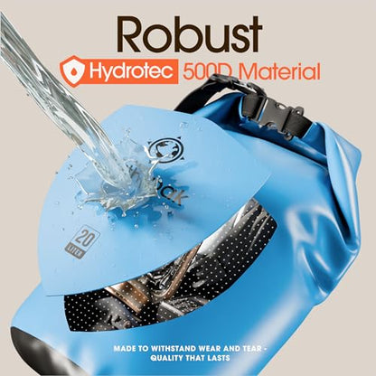 Earth Pak Waterproof Dry Bag - Roll Top Waterproof Backpack Sack Keeps Gear Dry for Kayak with Waterproof Phone Case - color: Light Blue, size: 5L