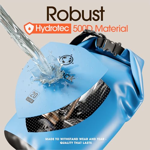 Earth Pak Waterproof Dry Bag - Roll Top Waterproof Backpack Sack Keeps Gear Dry for Kayak with Waterproof Phone Case - color: Light Blue, size: 10L