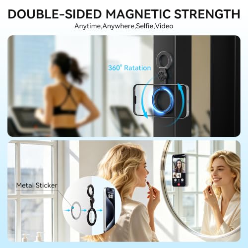 MagSafe Magnetic Phone Ring Holder Grip for Mag Car Mount, Black - color: Black