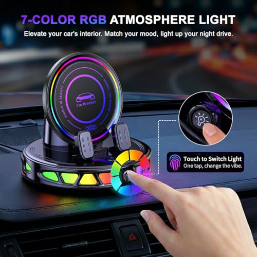 Wireless Car Charger Dashboard Phone Holder,15W Fast Charging