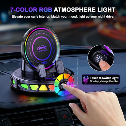 Wireless Car Charger Dashboard Phone Holder,15W Fast Charging