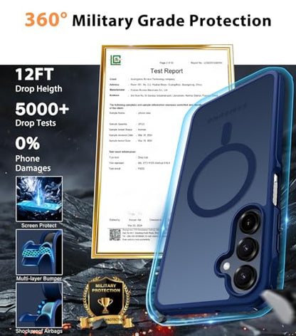 for Samsung Galaxy A16 5G Case with 2X Screen Protector, Magnetic Military Grade Shockproof Case Translucent Back Slim Rugged Bumper Cover for Galaxy A16 5G Phone Case-6.7 inch, Black - color: Black