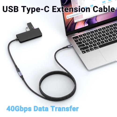Long USB C Extension Cable 10FT (2 Packs), 240W Fast Charging - size: 10 ft