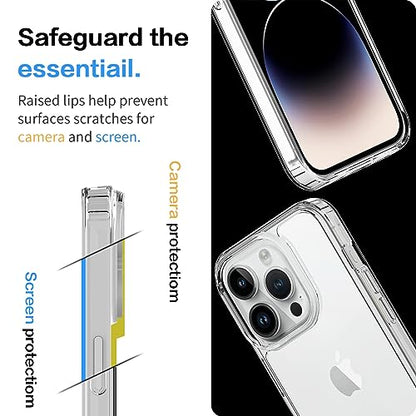 iPhone 15 Pro Case, [Not Yellowing] Shockproof TPU+PC Phone Bumper Cover Anti-ScratchClear Back Case for iPhone 15 Pro