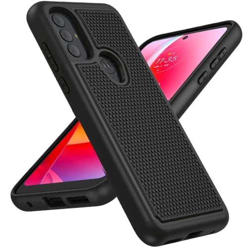 For Moto G Pure/G Play 2023/G Power 2022 Case: Dual Layer Drop Protection | Non Slip, Shockproof, Matte Textured, Military Grade Anti-Scratch, Protective Cell Phone Cover, for Daily Use, Black - color: Black, size: For Moto G Play 2023