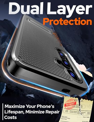 Designed for Samsung Galaxy S24 Plus Case with Belt Clip Holster | Rugged Cover with Strong Magnet & Kickstand Heavy Duty Combo - Black - color: Black, style: Galaxy S24 Plus