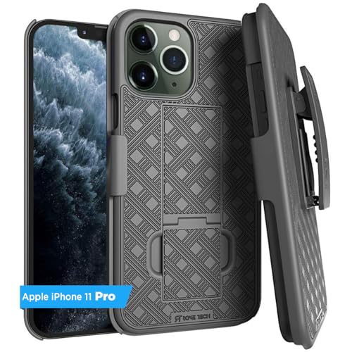 Designed for Apple iPhone 11 Pro Case with Belt Clip Holster | Rugged Holster & Protective Phone Case Combo with Anti-Slip Texture - Black - style: iPhone 11 Pro
