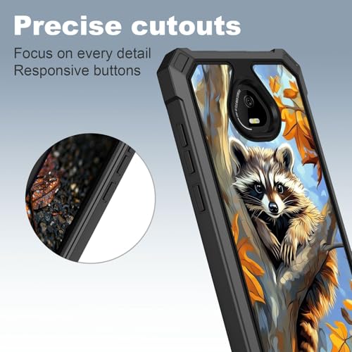 for Schok Volt Sv67q Sv67332 Case with Screen Protector, Military Grade Drop Protection, Dual Layer Hybrid Shockproof Protection TPU Phone Case for Schok Volt Sv67q, Raccoon Perched - color: Raccoon Perched