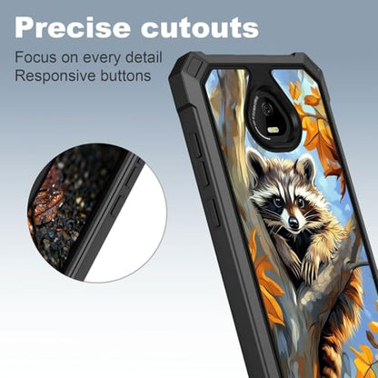 for Schok Volt Sv67q Sv67332 Case with Screen Protector, Military Grade Drop Protection, Dual Layer Hybrid Shockproof Protection TPU Phone Case for Schok Volt Sv67q, Raccoon Perched - color: Raccoon Perched