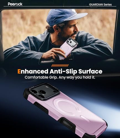 Heavy Duty for iPhone 17 Pro Max Case, [20FT Military Grade Drop Protection] Dual-Layer Shockproof Protective Phone Case, Fit for Magsafe, Rugged Tough Durable Cover, Guardian Series - Pink - color: Pink