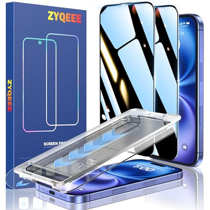 2 Pack for iPhone 16 Plus Privacy Screen Protector 6.7 inch, [Military Grade Shatterproof] 9H Tempered Glass Protective Film, Fast & Easy Installation, Auto Alignment, Auto Dust-Elimination - size: iPhone 16 Plus