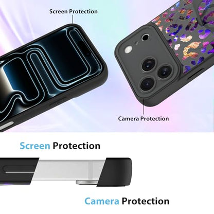 KANGHAR Compatible with iPhone 17 Pro Case Leopard Cheetah Pattern -Black - color: Black-Leopard(Iridescent), size: iPhone 17 Pro
