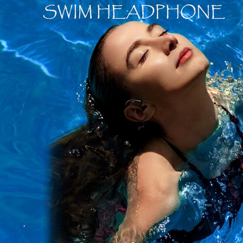 IHAO Swimming Headphones True Bone Conduction Open Ear Headset MP3 Player Built-in 32G Memory IP68 Underwater Waterproof Stereo Bluetooth Earphone for Driving Bicycling Running Skiing-White - color: Swim Headphone White