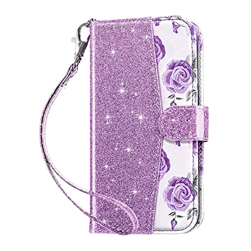 ULAK Compatible with iPhone 17 Pro Max Wallet Case Card Holder, Purple | with Card Holder, [RFID Blocking] PU Leather Case Kickstand Card Slots Wrist Strap, Durable Shockproof Cover 6.9 Inch - color: Purple, size: iPhone 17 Pro Max - 6.9 inch