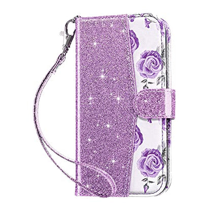ULAK Compatible with iPhone 17 Pro Max Wallet Case Card Holder, Purple | with Card Holder, [RFID Blocking] PU Leather Case Kickstand Card Slots Wrist Strap, Durable Shockproof Cover 6.9 Inch - color: Purple, size: iPhone 17 Pro Max - 6.9 inch
