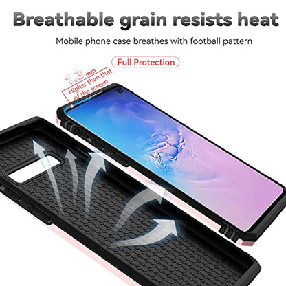 for Samsung Galaxy S10 Plus Case with Camera Lens Cover HD Screen Protector, Military-Grade Drop Tested Magnetic Ring Holder Kickstand Protective Phone Case for Samsung Galaxy S10+ Plus (Rose Gold) - color: Rose Gold with camera cover Military-Grade 2nd g