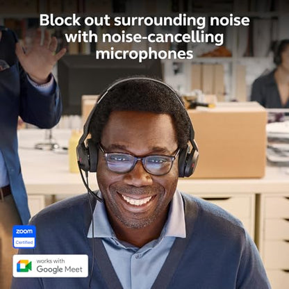 Jabra Evolve2 50 Wired Dual-Ear USB Headset with Microphone, Black - style: All Platforms, Dual Ear