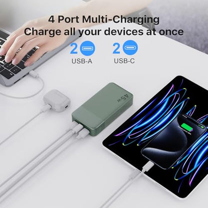 NOBIS 45W 20000mAh Portable Charger Power Bank Fast Charging - color: Green