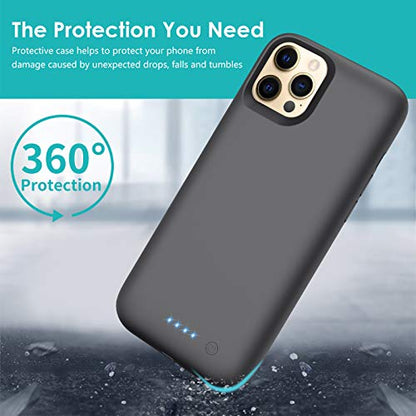 Battery Case for iPhone 12 Pro Max [6.7 inch], 7800mAh Portable Protective Charging Case Extended Battery Backup Pack for Apple iPhone 12 Pro Max Rechargeable Charger Case Black