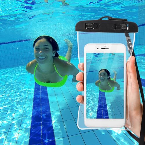 Relaxweex 4 Pcs Waterproof Phone Pouch and Cash ID Key Fob Cases Underwater Case Dry Bag with Lanyard Phone Holder Protector Vacation Beach Pool Travel
